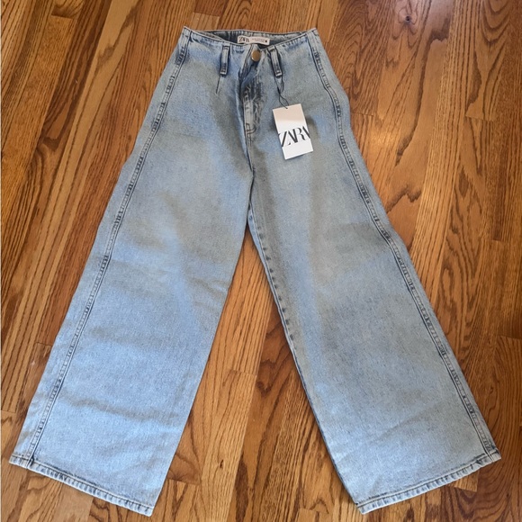 Zara Crop Wide Leg Jeans size 0 - Picture 2 of 6